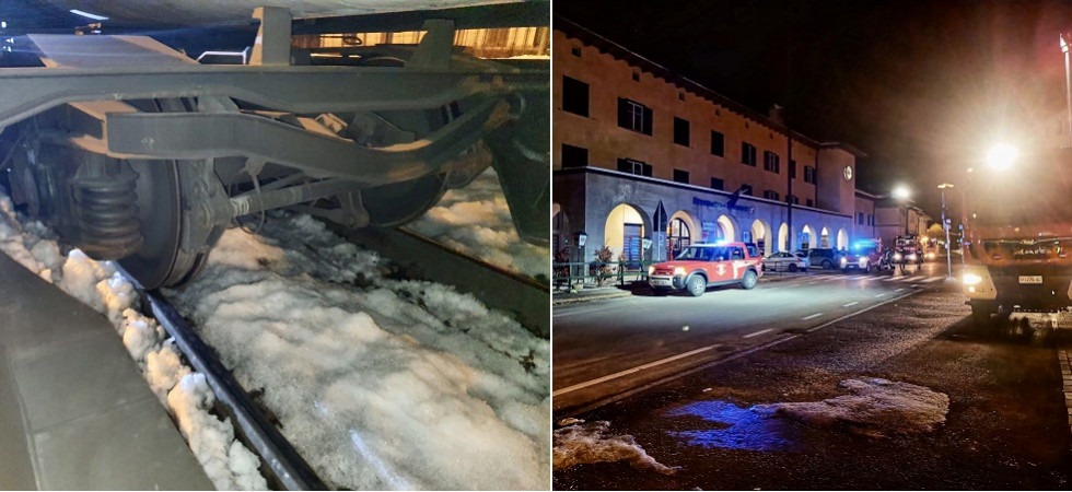 Allarme alla stazione ferroviaria, un vagone cisterna esce dai binari
